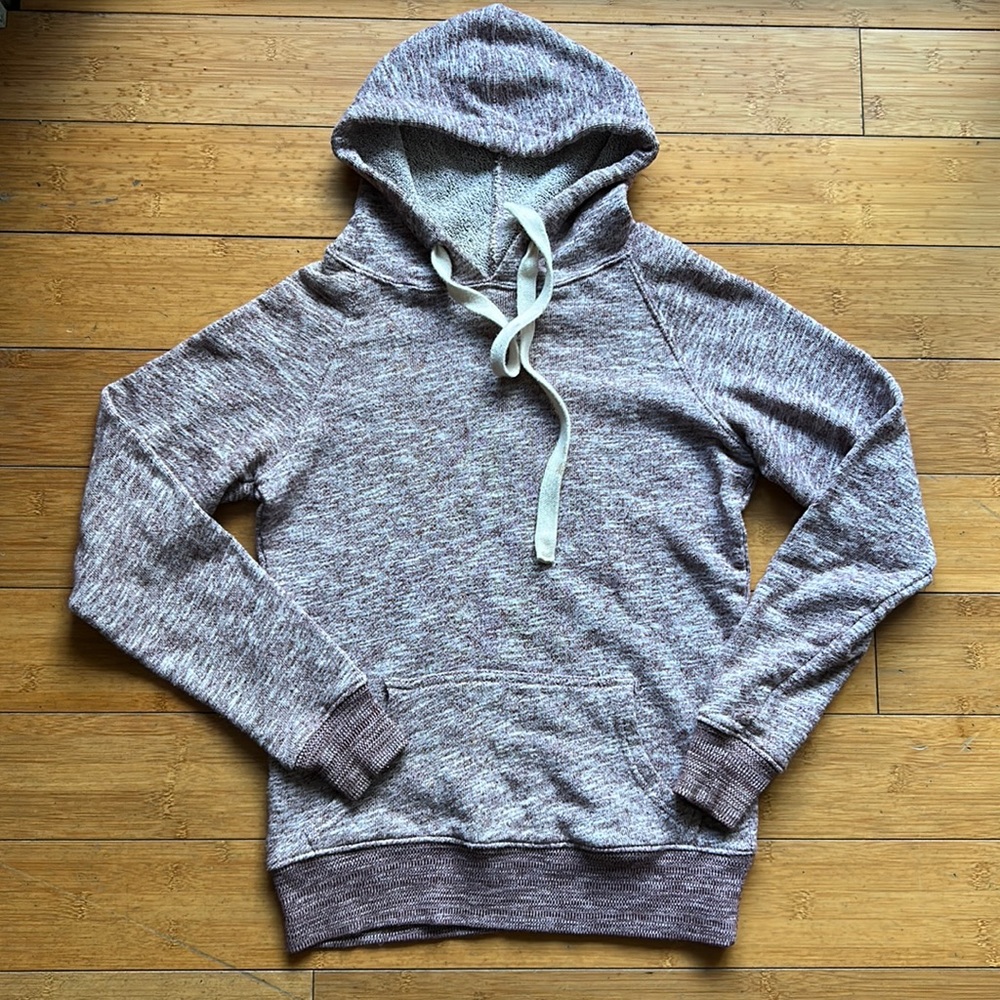 Maroon / Red Heathered Hooded Sweatshirt - XS